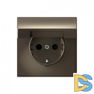 Розетка с заземл., со шторками, с крышкой, 16 А, IP20, Schneider Electric Art Gallery, цвет Мокко, GAL000646