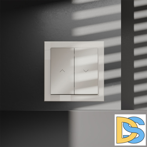 Выключатель встраиваемый VOLTUM S70 для жалюзи 10А, (кашемир)