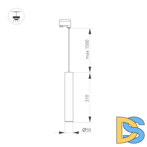 Трековый светильник Arlight LGD-Pipe-Track-Hang-2TR-R50-9W Warm3000 037433
