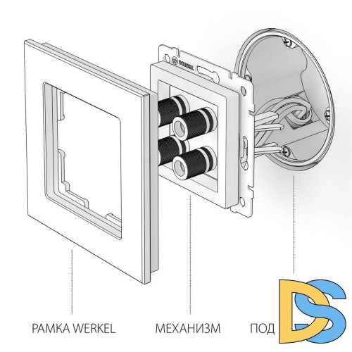 Акустическая розетка Werkel cеребряный рифленый W1185009 4690389159916