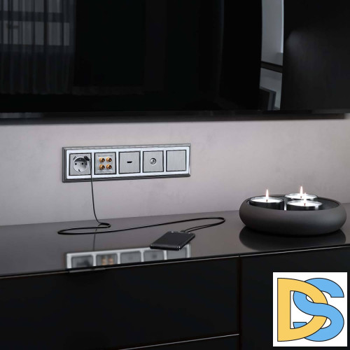 Акустическая розетка Werkel cеребряный рифленый W1185009 4690389159916