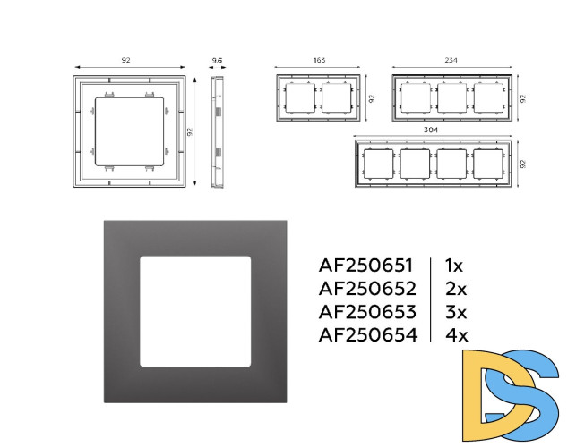 Рамка четырехместная Ambrella Volt Qubi AF250654