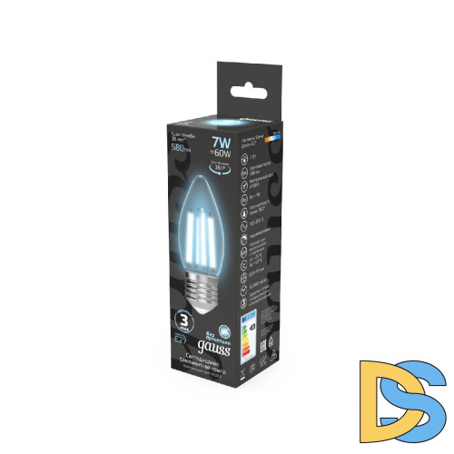 Лампа светодиодная Gauss Filament E27 7W 4100K 103802207