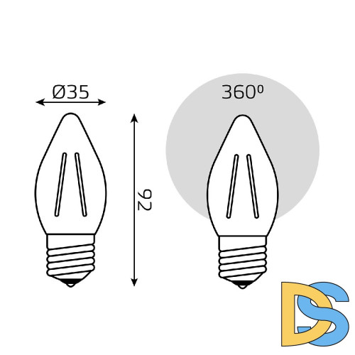 Лампа светодиодная Gauss Filament E27 7W 4100K 103802207