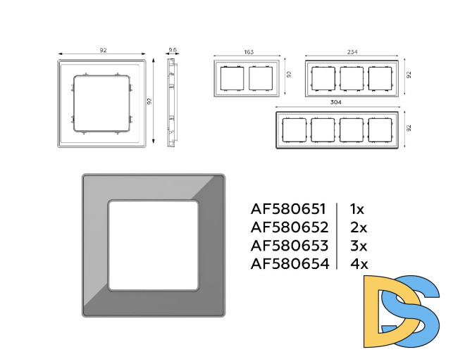Рамка двухместная Ambrella Volt Arctic AF580652