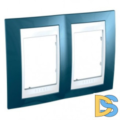Рамка 2-ая (двойная), Голубой лед/Белый, серия Unica, Schneider Electric