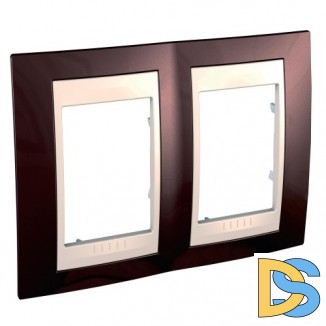 Рамка 2-ая (двойная), Терракотовый/Бежевый, серия Unica, Schneider Electric