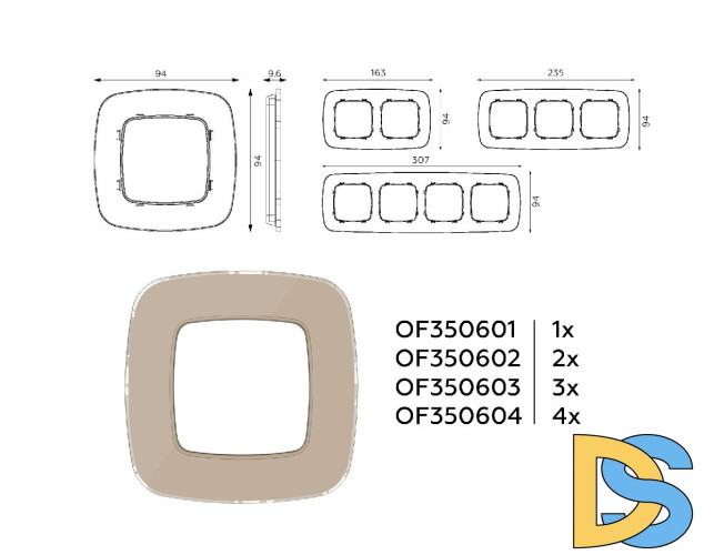 Рамка четырехместная Ambrella Volt Radian OF350604