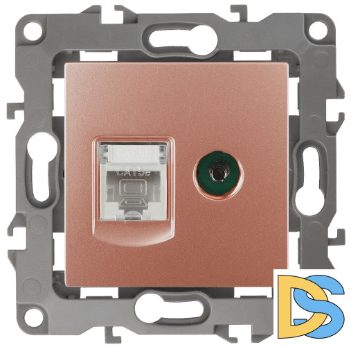 Розетка комбинированная RJ45+TV Эра 12-3110-14 Б0027449