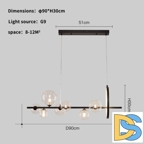 Подвесная люстра Delight Collection Art Deco Bubble KG1233P-7 black/clear