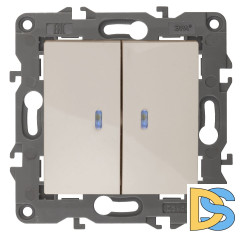 Выключатель двойной с подсветкой Эра 14-1105-02 Б0034238