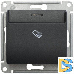 Выключатель карточный для гостиниц, Антрацит, серия Glossa, Schneider Electric