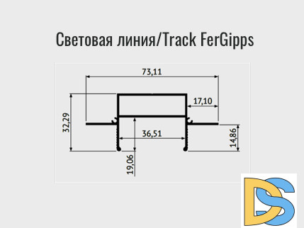 Профиль для шинопроводов Denkirs TR3020-AL