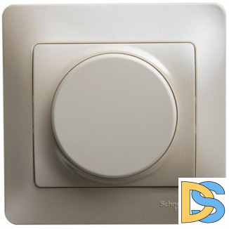 Диммер поворотный, 300Вт для ламп накаливания, Перламутр, серия Glossa, Schneider Electric