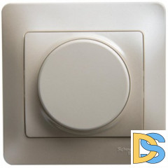 Диммер поворотный, 300Вт для ламп накаливания, Перламутр, серия Glossa, Schneider Electric