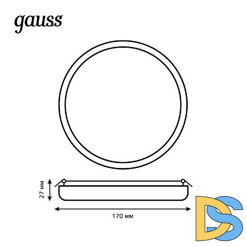 Встраиваемый светодиодный светильник Gauss Frameless круг 967511224