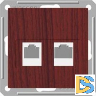 Розетка компьютерная 2-ая кат.5е, RJ-45 (интернет), Мореный дуб (пластик), серия Wessen 59, Schneider Electric