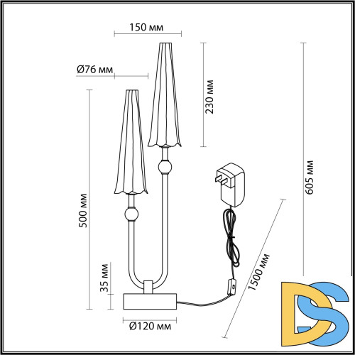 Настольная лампа Odeon Light Fungo 5429/10TL