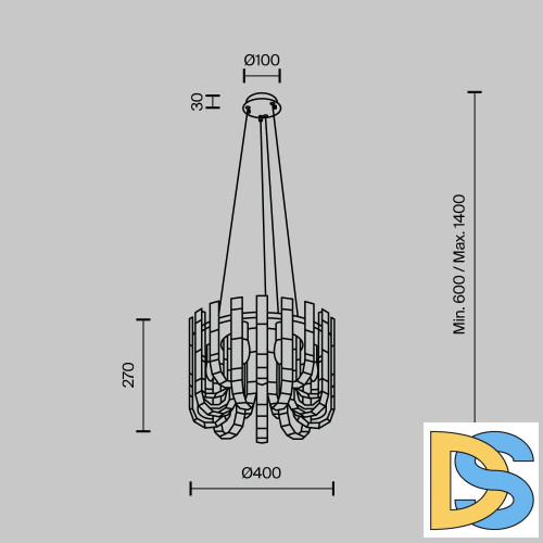 Подвесная люстра Modelux ML.6621.9 CR