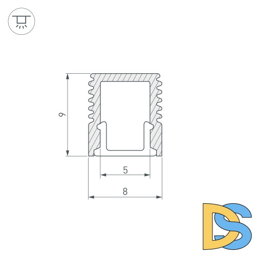 Алюминиевый профиль Arlight SL-MINI-8-2000 WHITE 037109