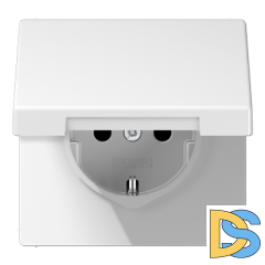 Розетка 2K+З с крышкой Jung LS1521KLWW