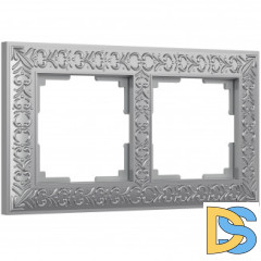 Рамка на 2 поста (матовый хром) WL07-Frame-02