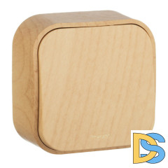 Выключатель одноклавишный Legrand Quteo 10A 250V дерево 782260