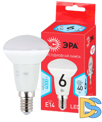 Лампа светодиодная Эра E14 6W 4000K LED R50-6W-840-E14 R Б0050700