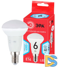 Лампа светодиодная Эра E14 6W 4000K LED R50-6W-840-E14 R Б0050700