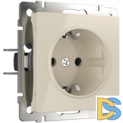 Розетка с заземлением и шторками Werkel (слоновая кость) W1171103