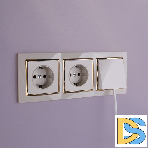 Розетка с заземлением и шторками Werkel (слоновая кость) W1171103