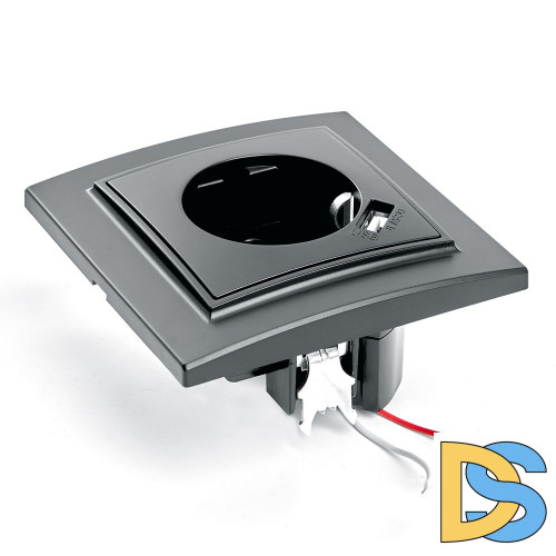 Розетка 1-местная с USB Stekker PST16-9011-03 с защитной шторкой 39480