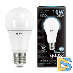 Лампа светодиодная Gauss E27 16W 4100K матовая 102502216