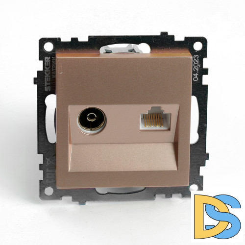 Розетка телевизионная 1-местная Stekker GLS00-7106-02 Катрин 49184