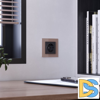 Рамка на 1 пост (латте, стекло) W0011142