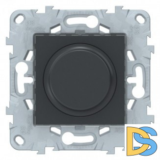 Диммер поворотно-нажимной, 400Вт для л/н и эл.трансф., Антрацит, серия Unica New, Schneider Electric