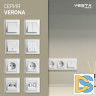 Розетка для сетевого кабеля LAN+TV двойная белая Vesta-Electric Verona