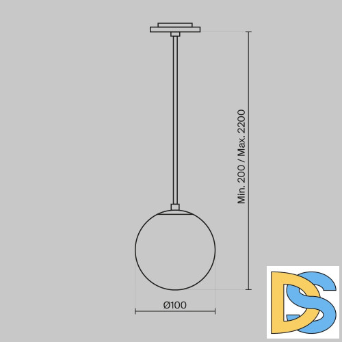 Подвесной светильник Maytoni Luna P039PL-5W3K-10INS-B