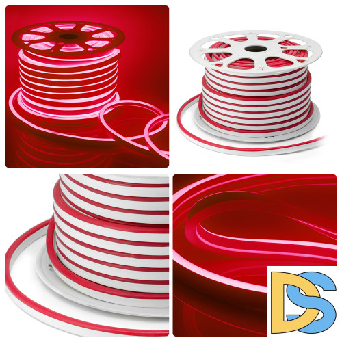 Светодиодный неон Apeyron Стандарт 220В 2835 8Вт/м красный 50м IP65 10-72