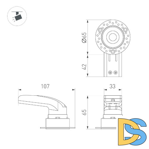 Встраиваемый светильник Arlight MS-RIALTO-TRIMLESS-R40-9W Warm3000 047775