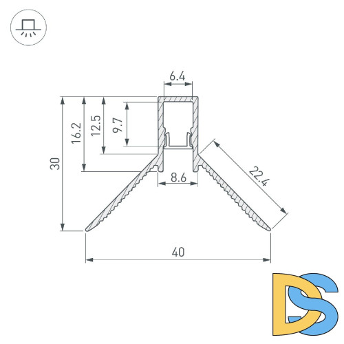 Алюминиевый профиль Arlight DECORE-S6-INT-COMFORT-2000 ANOD внутренний 043161