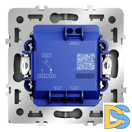 Выключатель встраиваемый VOLTUM S70 для жалюзи 10А, (титан)