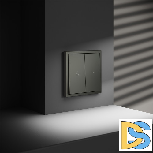 Выключатель встраиваемый VOLTUM S70 для жалюзи 10А, (титан)
