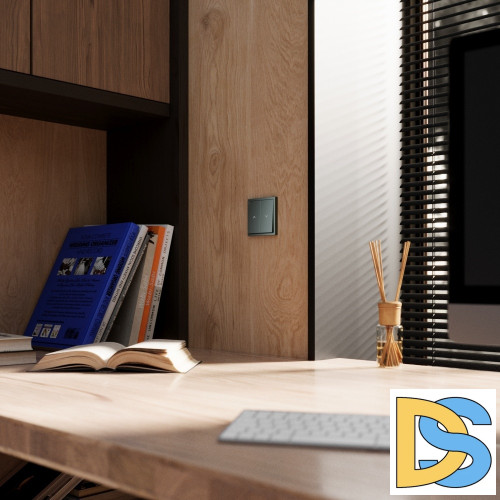 Выключатель встраиваемый VOLTUM S70 для жалюзи 10А, (титан)