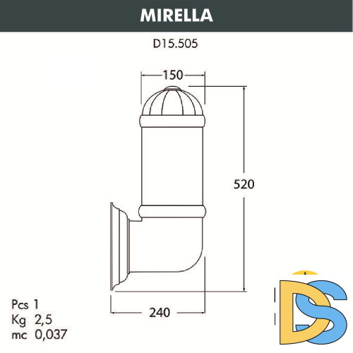 Уличный настенный светильник Fumagalli Sauro D15.505.000.LYF1R