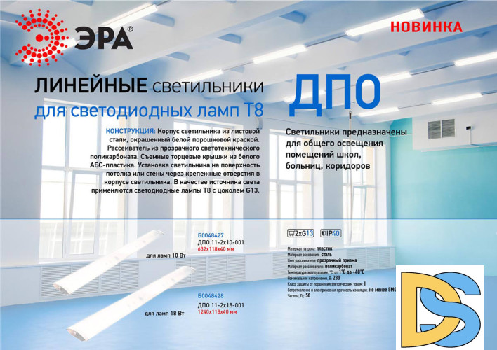 Настенно-потолочный светильник ЭРА ДПО 11-2х18-001 Б0048428