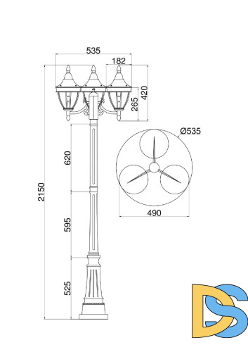 Ландшафтный светильник Maytoni Rivoli O026FL-03B