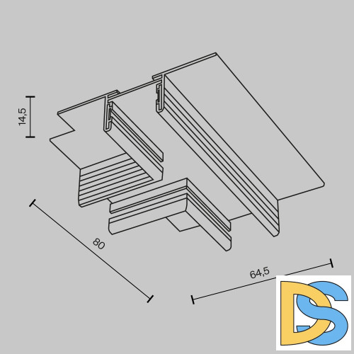 Т-образный коннектор встраиваемый Maytoni Basity TRA172CT-12B
