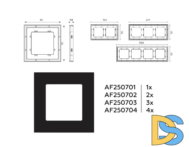 Рамка одноместная Ambrella Volt Qubi AF250701
