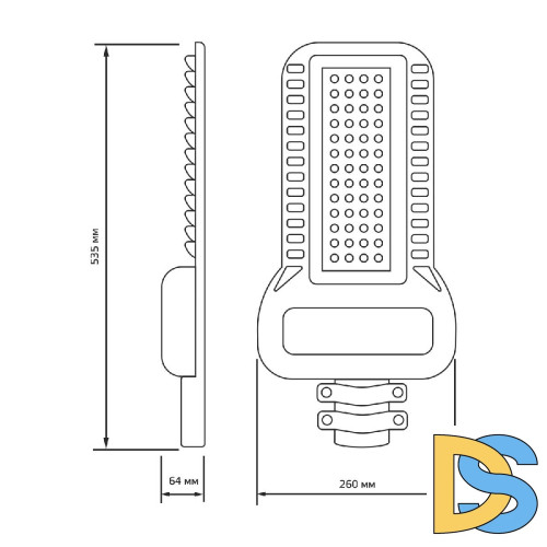 Уличный светодиодный консольный светильник Gauss Qplus 629535315